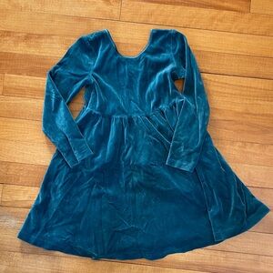 Hanna Andersson Teal Velvet Kids Dress